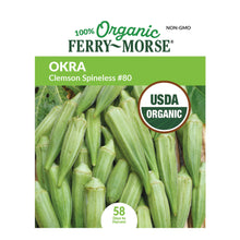 Load image into Gallery viewer, Okra 'Clemson Spineless' Organic Seeds