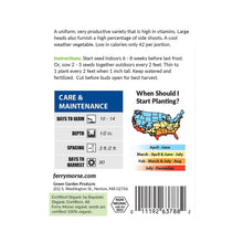 Load image into Gallery viewer, Broccoli De Cicco Organic Seeds