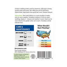 Load image into Gallery viewer, Tomato Roma Organic Seeds