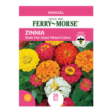 Load image into Gallery viewer, Zinnia State Fair Giant Mix Seeds