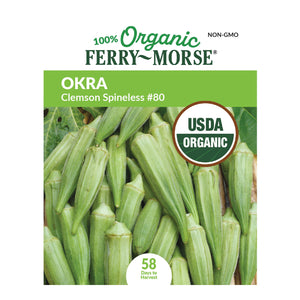 Okra Clemson Spineless Organic Seeds
