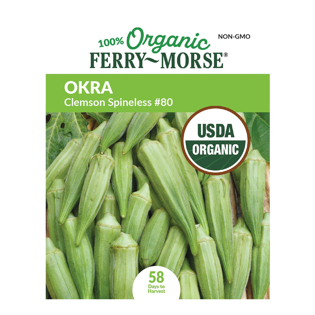 Okra Clemson Spineless Organic Seeds