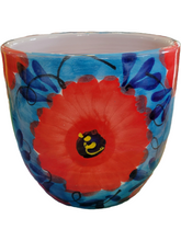 Load image into Gallery viewer, Hand Painted &quot;Mini Madrid Red Daisy&quot; Ceramic Pots
