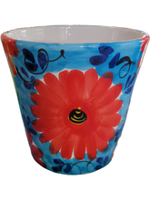 Load image into Gallery viewer, Hand Painted &quot;Mini Madrid Red Daisy&quot; Ceramic Pots

