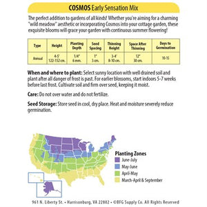 Early Sensation Mix Cosmos Seeds