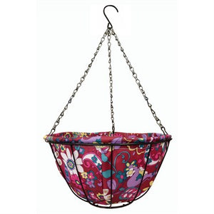 Decorative Hanging Basket with Fabric Coco Liner