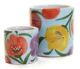 Hand Painted "Mini Madrid Tulip" Ceramic Pots