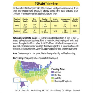 Tomato Heirloom 'Yellow Pear' Seeds