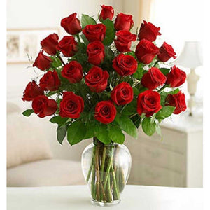 2 Dozen Roses With Vase