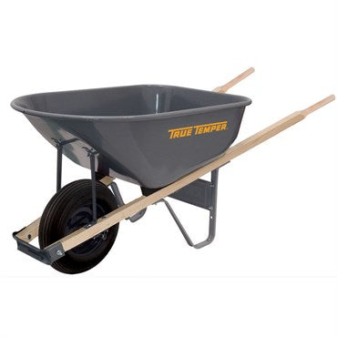 Ames True Temper 6 cf Grey Steel Wheelbarrow