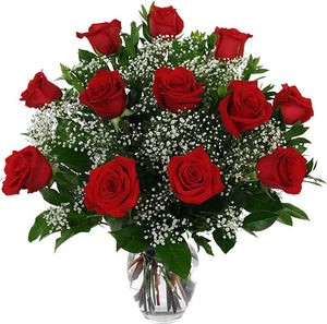 1 Dozen Roses With Vase