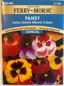 Pansy Swiss Giant Mixed Color Seeds